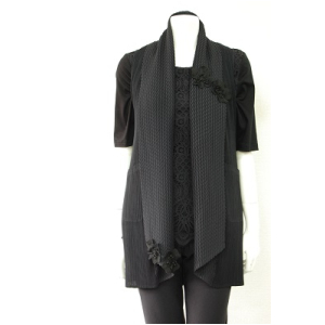 プリンチペッサ、オールプリーツお花付きベスト