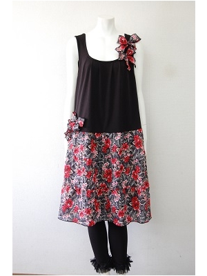 プリンチペッサ、大きなリボンモチーフ切替ジャンバースカート